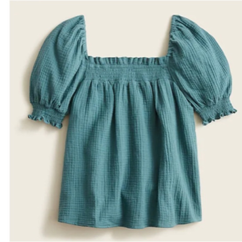 NWT Jcrew gauze top in blue-green